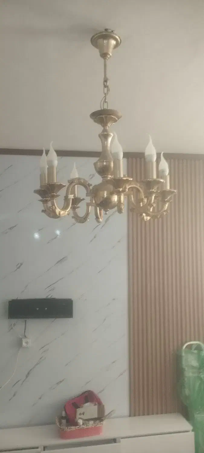 لوستر برنجی|لوستر و چراغ آویز|محمدیه-قزوین, |دیوار