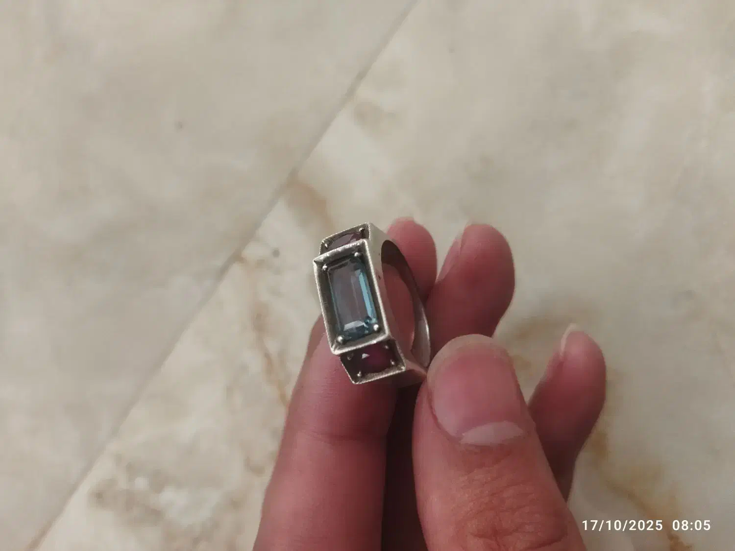 انگشتره نقره ۹۲۵ نگین توپاز لندن یاقوت آفریقا|جواهرات|ورامین, ورامین|دیوار