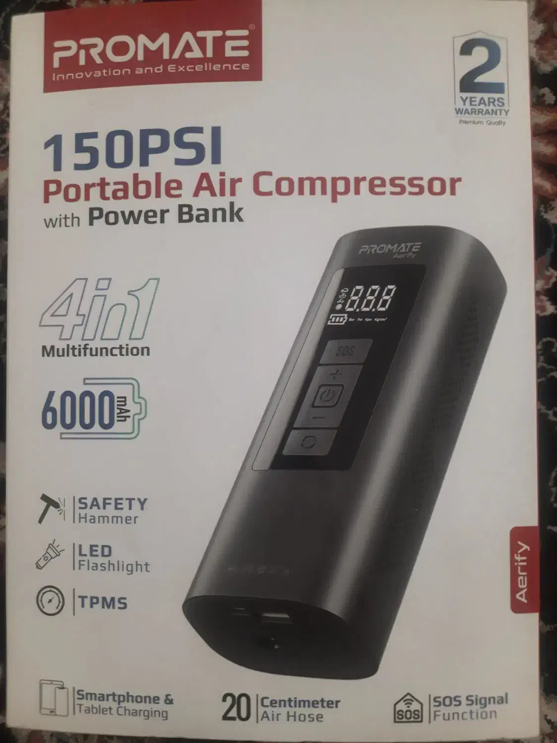 پاورباد پرومیت ترکیبی از پاوربانک + پمپ باد|لوازم جانبی موبایل و تبلت|خرم‌آباد, |دیوار