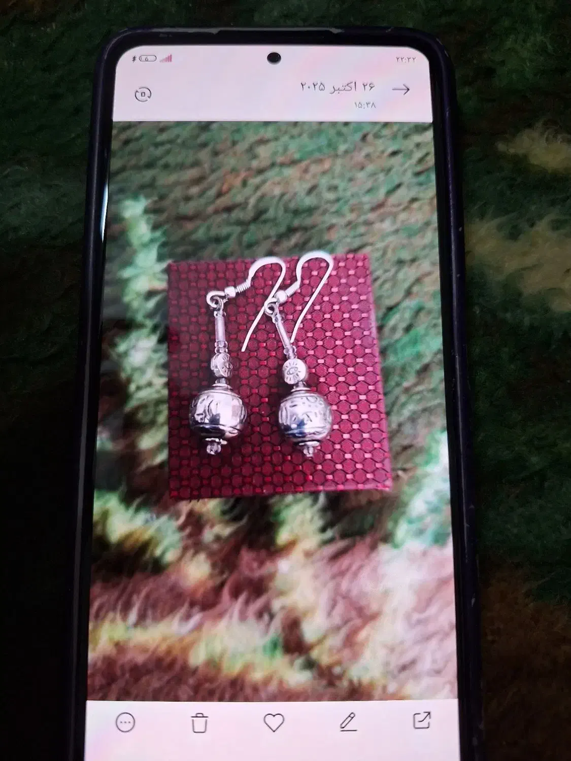 یک جفت گوشواره نقره ایتالیایی اصل|جواهرات|باقرشهر, |دیوار