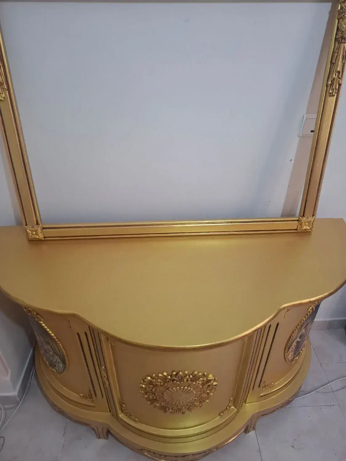 آینه کنسول ورق طلا|بوفه، ویترین، کنسول|تبریز, |دیوار