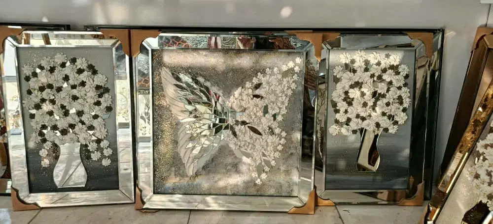 تابلو ایینه کاری شاین طرح پروانه ای، وان یکاد و...|تابلو، نقاشی، عکس|نسیمشهر, |دیوار