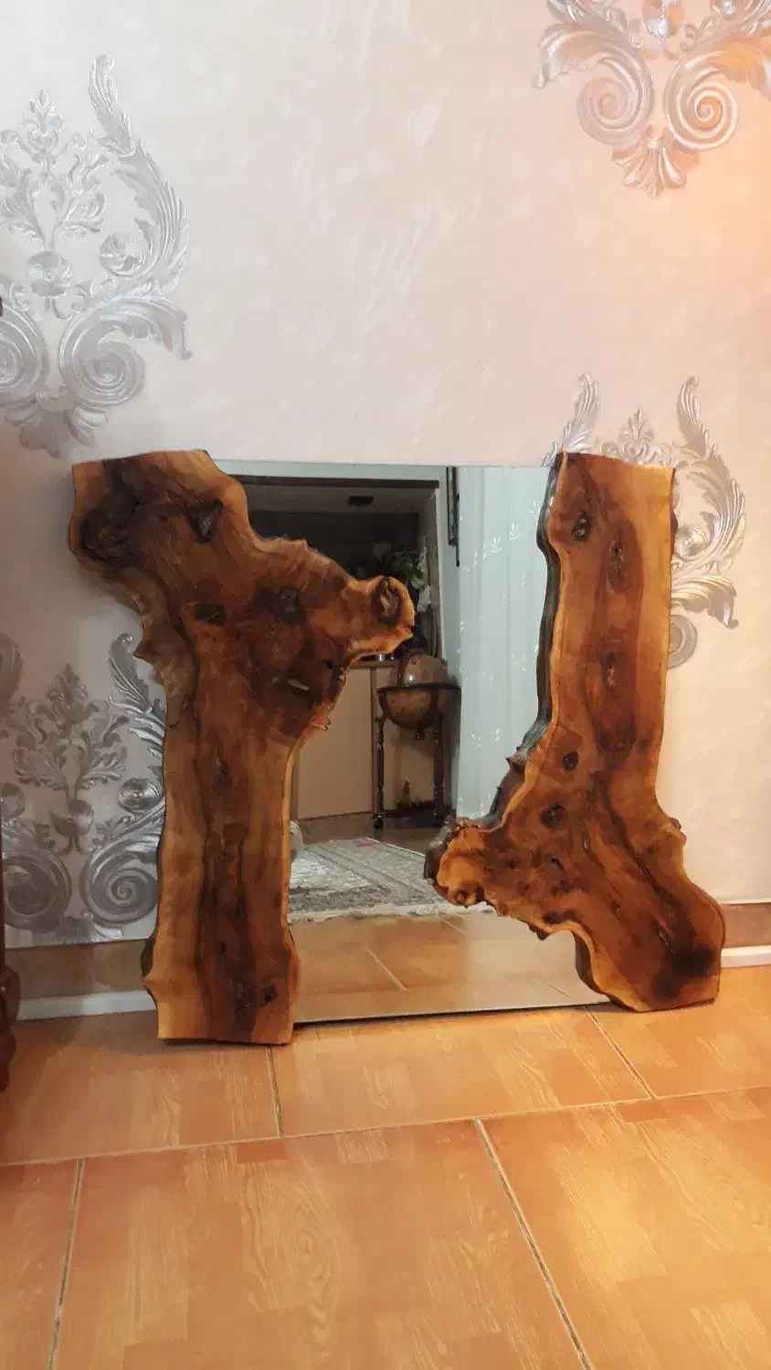 آینه چوب گردو روستیک. نو|آینه|یزد, |دیوار