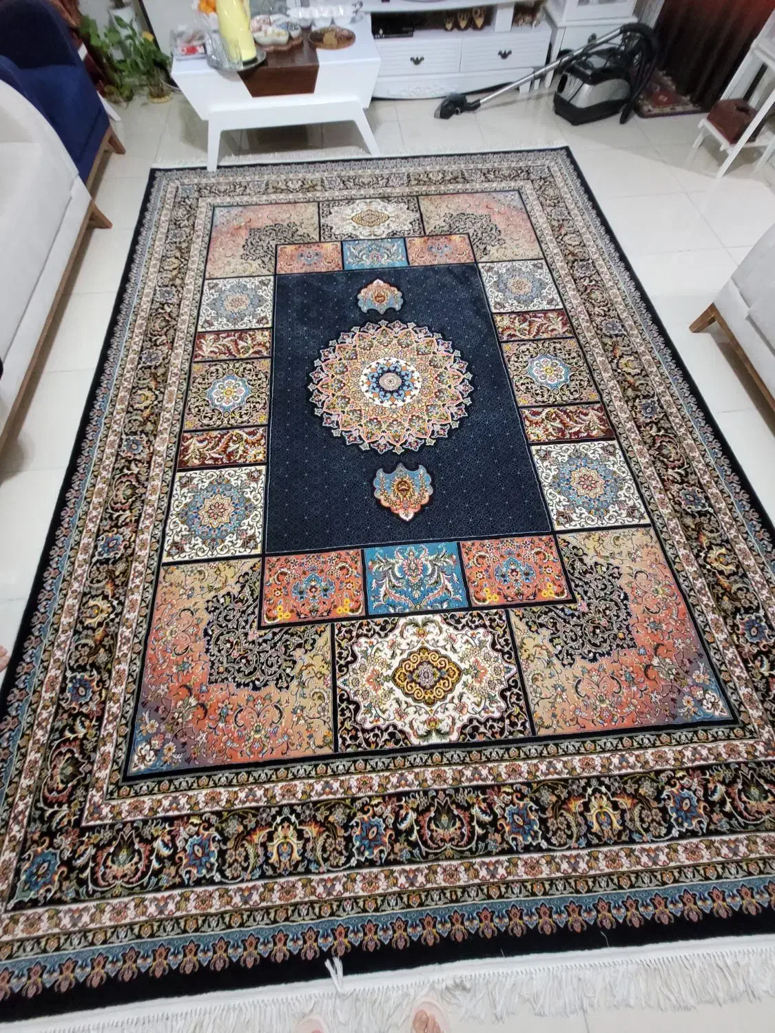 یک جفت فرش ۹متری طرح کتیبه ۷۰۰شانه|فرش|شاهینشهر, شهرک گلدیس|دیوار