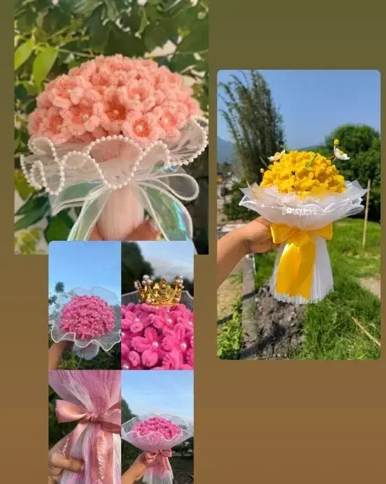 دسته گل دائمی(پیپ پاک کن)|گل مصنوعی|نیشابور, فرح بخش|دیوار