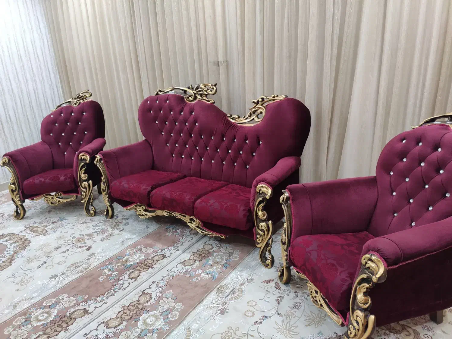 مبل هفت نفره چوب|مبلمان خانگی و میز عسلی|کاشمر, |دیوار