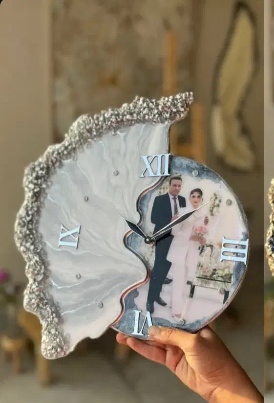 ساعت رزینی با عکس دلخواهتون|ساعت دیواری و تزئینی|فارسان, |دیوار