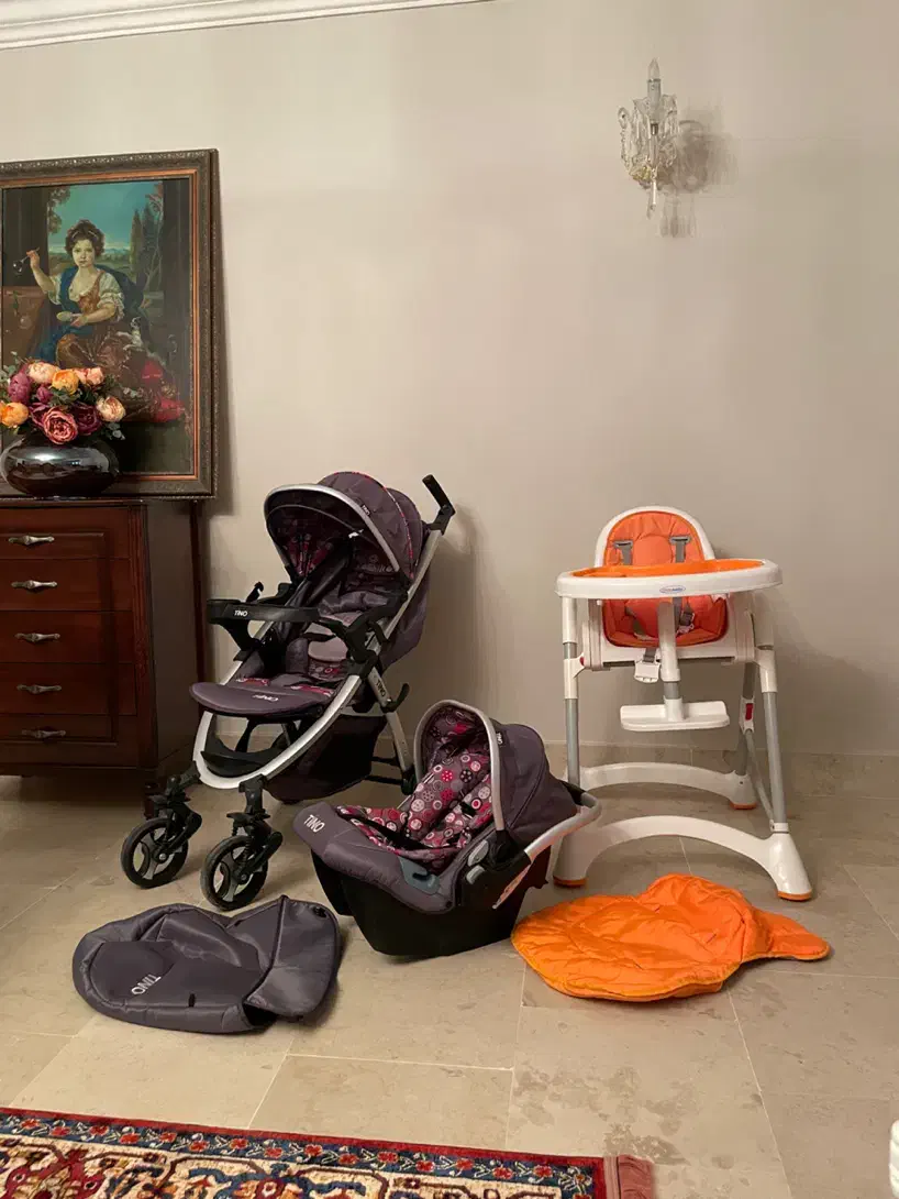 سرویس ست کالسکه و صندلی غذاخوری|کالسکه و لوازم جانبی|کاشان, دانش|دیوار