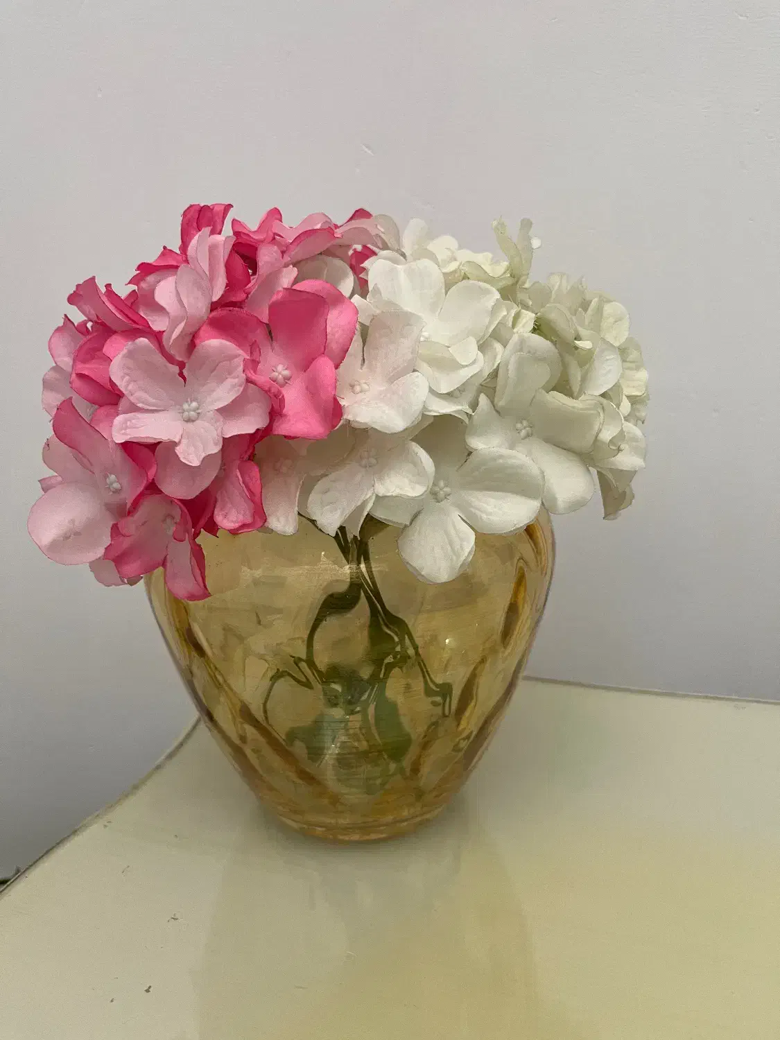 گل هورتانسیا ۶بوته با گلدون نو فقط ۵۰۰|گل مصنوعی|خشکبیجار, |دیوار