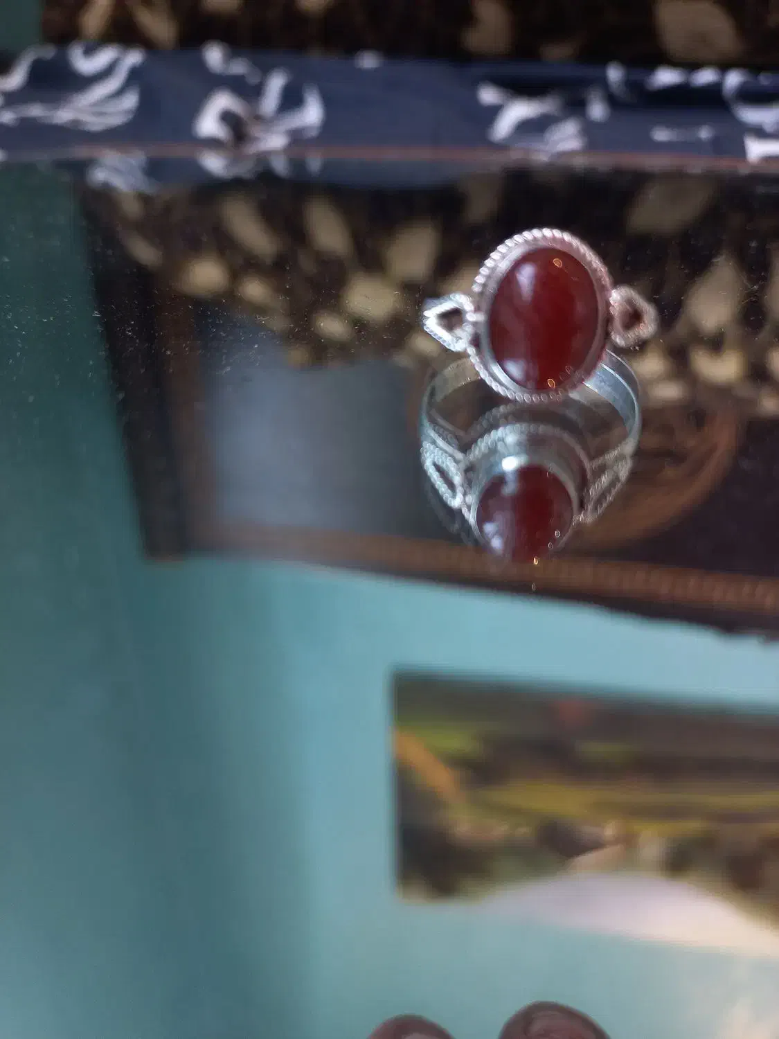 انگشتر عقیق سرخ یمن حکاکی شده رکاب نقره ۹۲۵|جواهرات|رشت, تازه آباد|دیوار