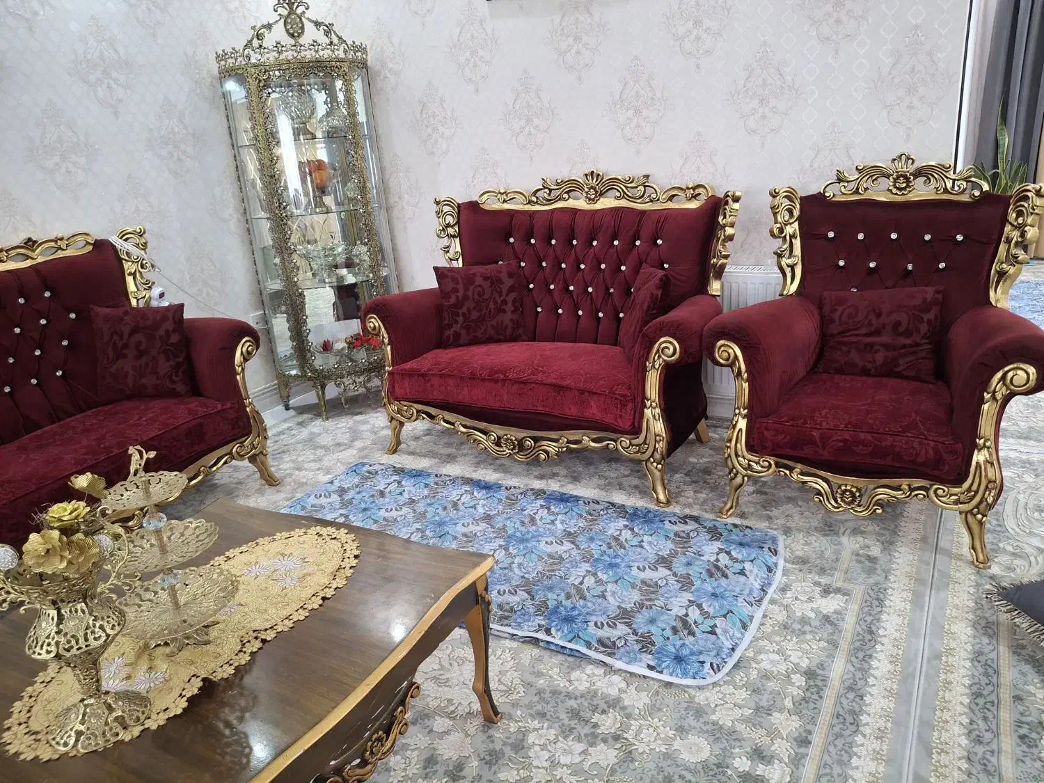 مبل سلطنتی 7نفره چوب راش|مبلمان خانگی و میز عسلی|ازنا, |دیوار