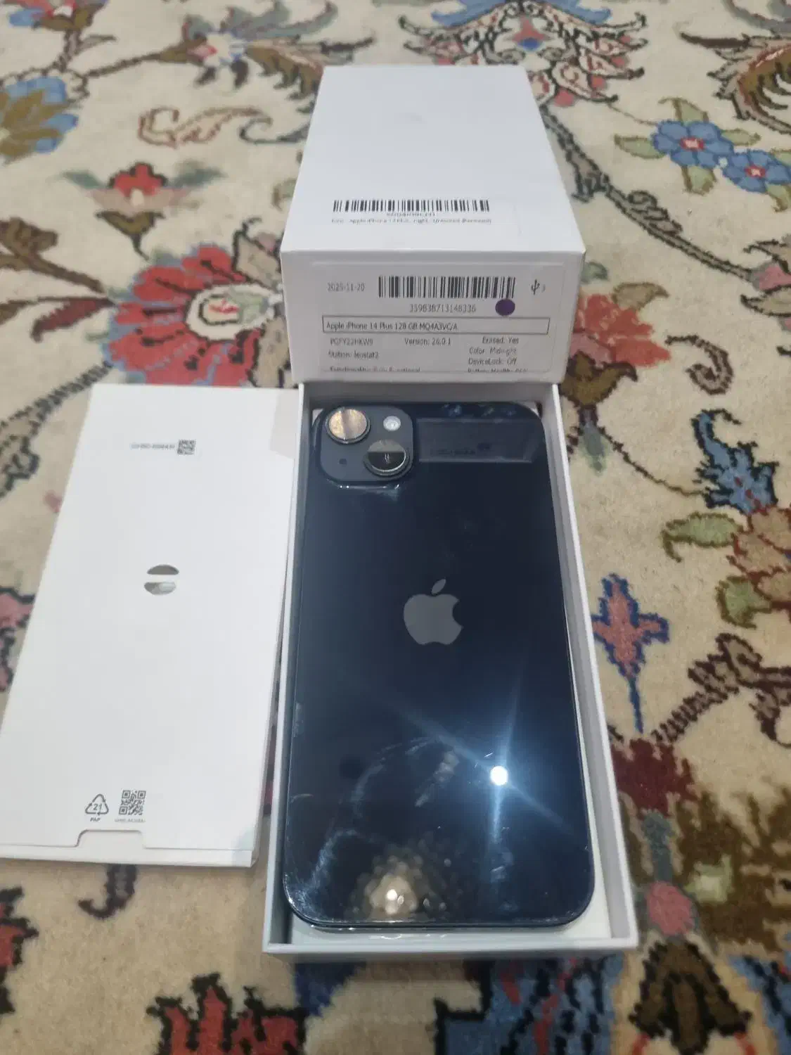 آیفون ۱۴ پلاس رنگ مشکی 96%helth battry ریجستر نشده|موبایل|تهران, جنت‌آباد جنوبی|دیوار