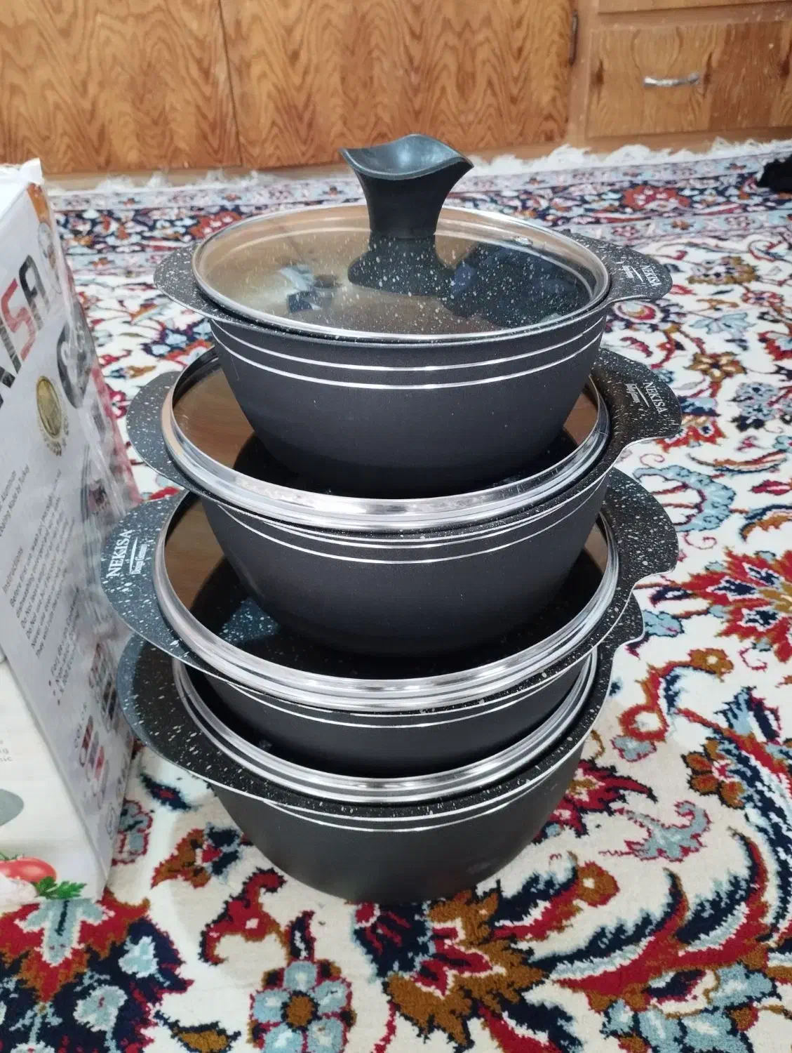 ظروف ۸پارچه تفلون باکیفیت وقیمت مناسب|ظروف پختوپز|مینودشت, |دیوار