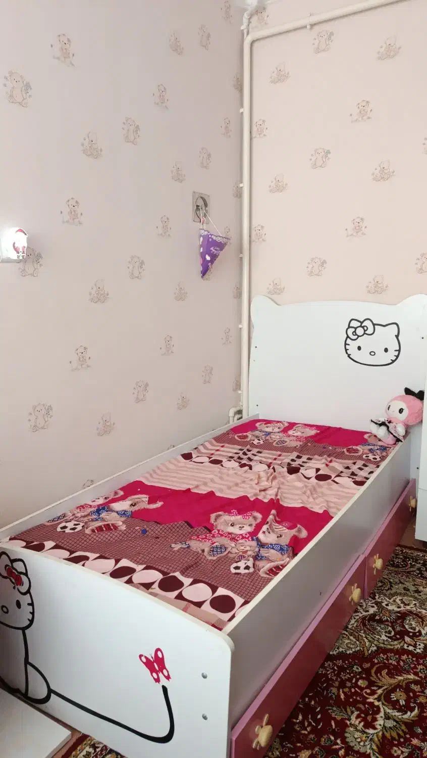 تخت تک نفره کودک کشو دار|تخت و سرویس خواب|اهر, |دیوار