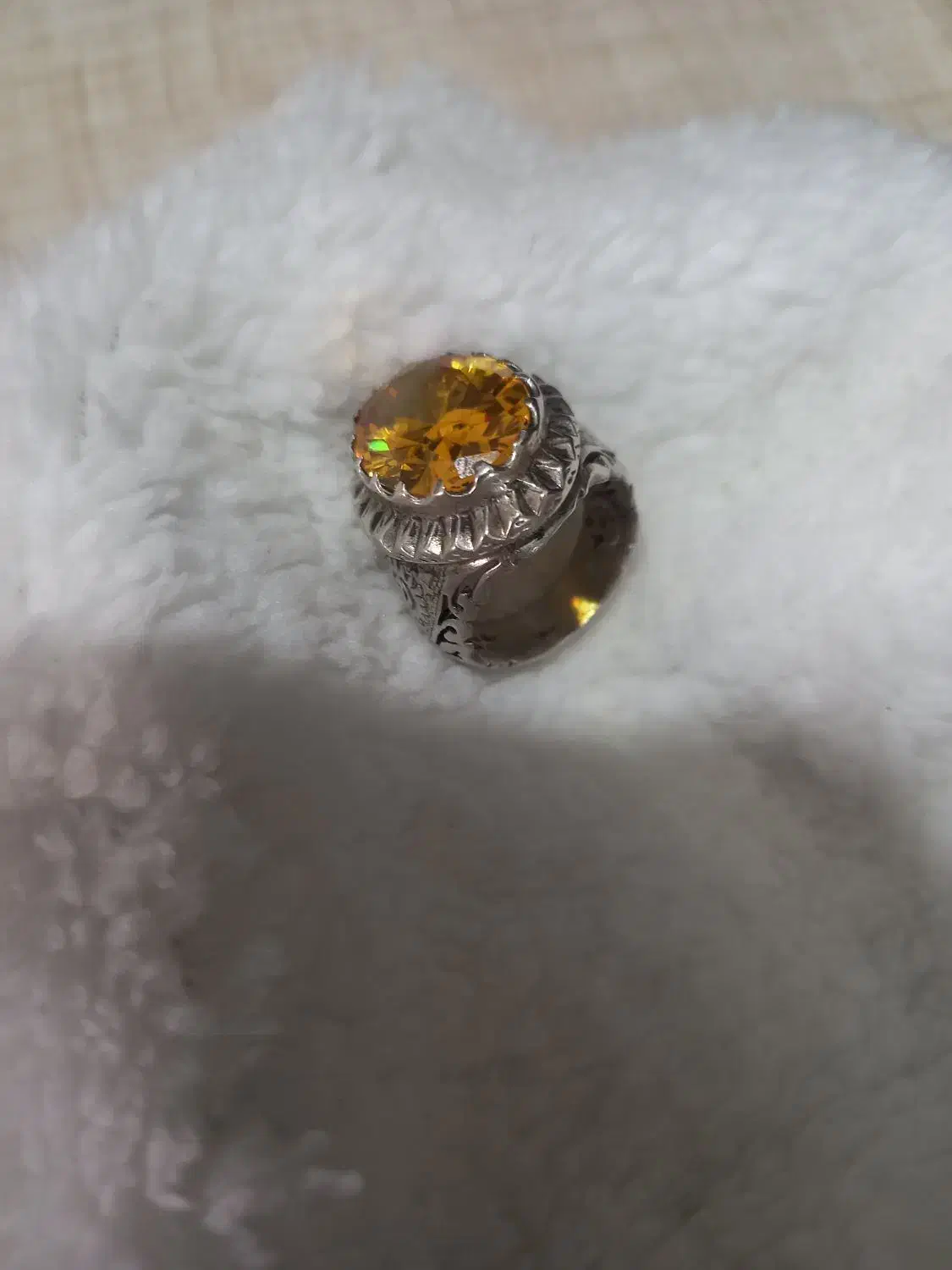 انگشتر نقره نگین سیترین|جواهرات|اسلام‌شهر, زرافشان|دیوار