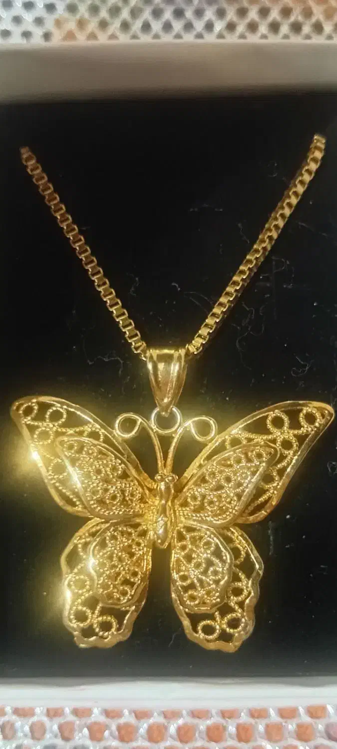 گردنبند باپلاک طرح ژوپینگ طلایی|بدلیجات|کرمانشاه, |دیوار