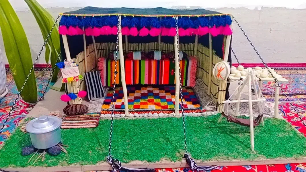 ماکت سیاه چادر قشقایی|مجسمه، تندیس، ماکت|آباده, |دیوار