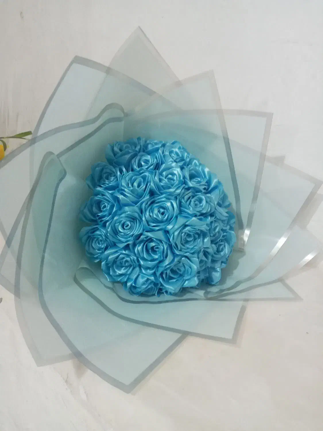 گل روبانی آبی|گل مصنوعی|زنجانرود, |دیوار