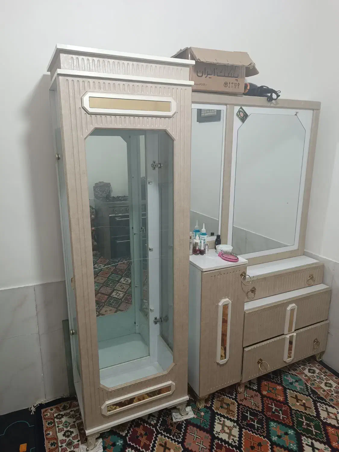 آینه دراورگنجه|جاکفشی، کمد، دراور|مشهد, پورسینا|دیوار