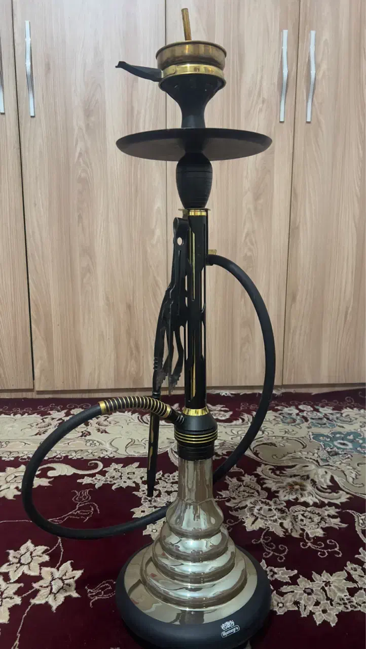 قلیان فلزی اسپرت استارباز مشکی طلایی|کلکسیون و سرگرمی|اصفهان, باغ فدک|دیوار