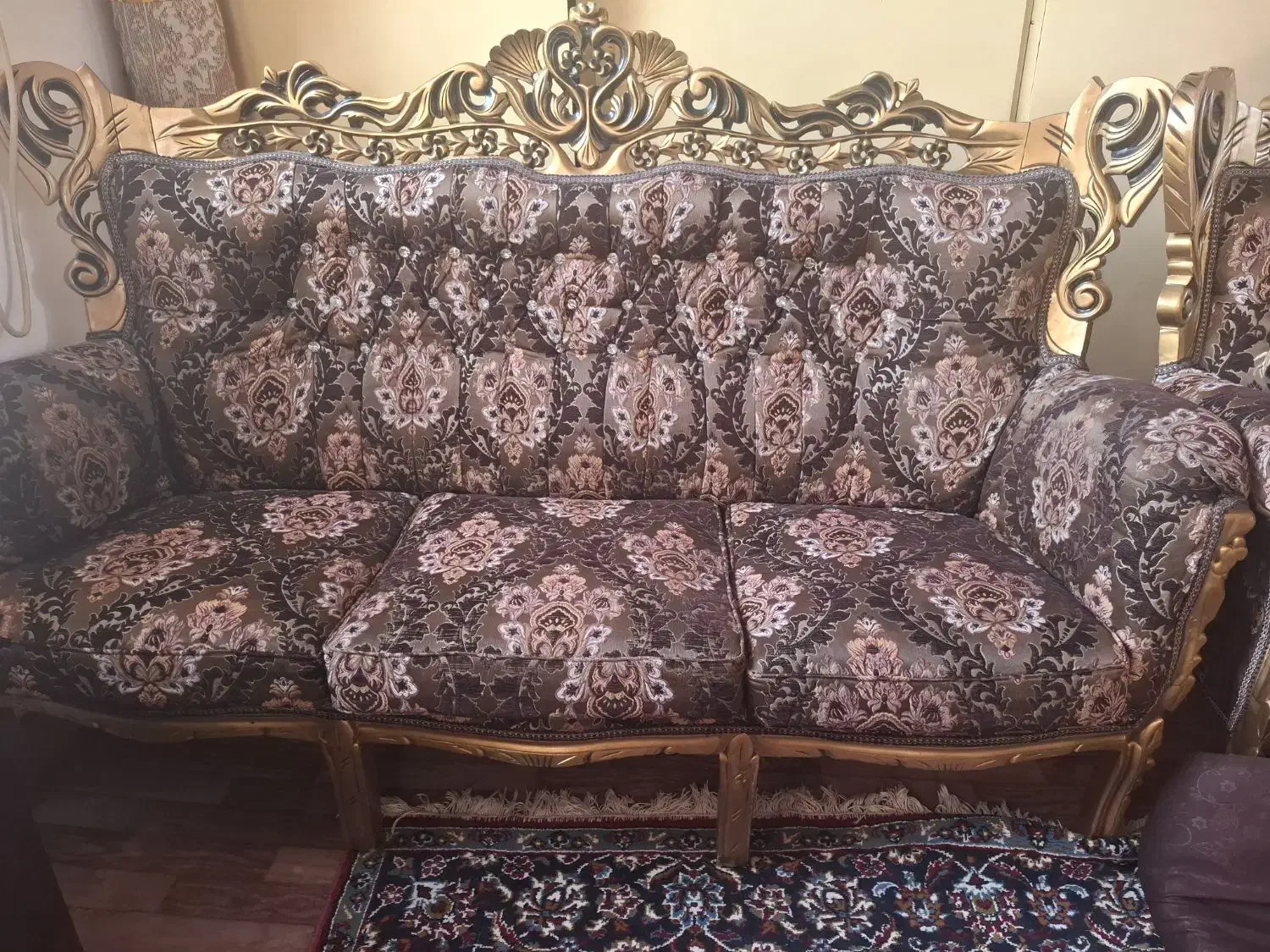 مبل ۹ نفره طرح استیل کاملا سالم و تمیز|مبلمان خانگی و میز عسلی|بندر انزلی, مسکن مهر|دیوار