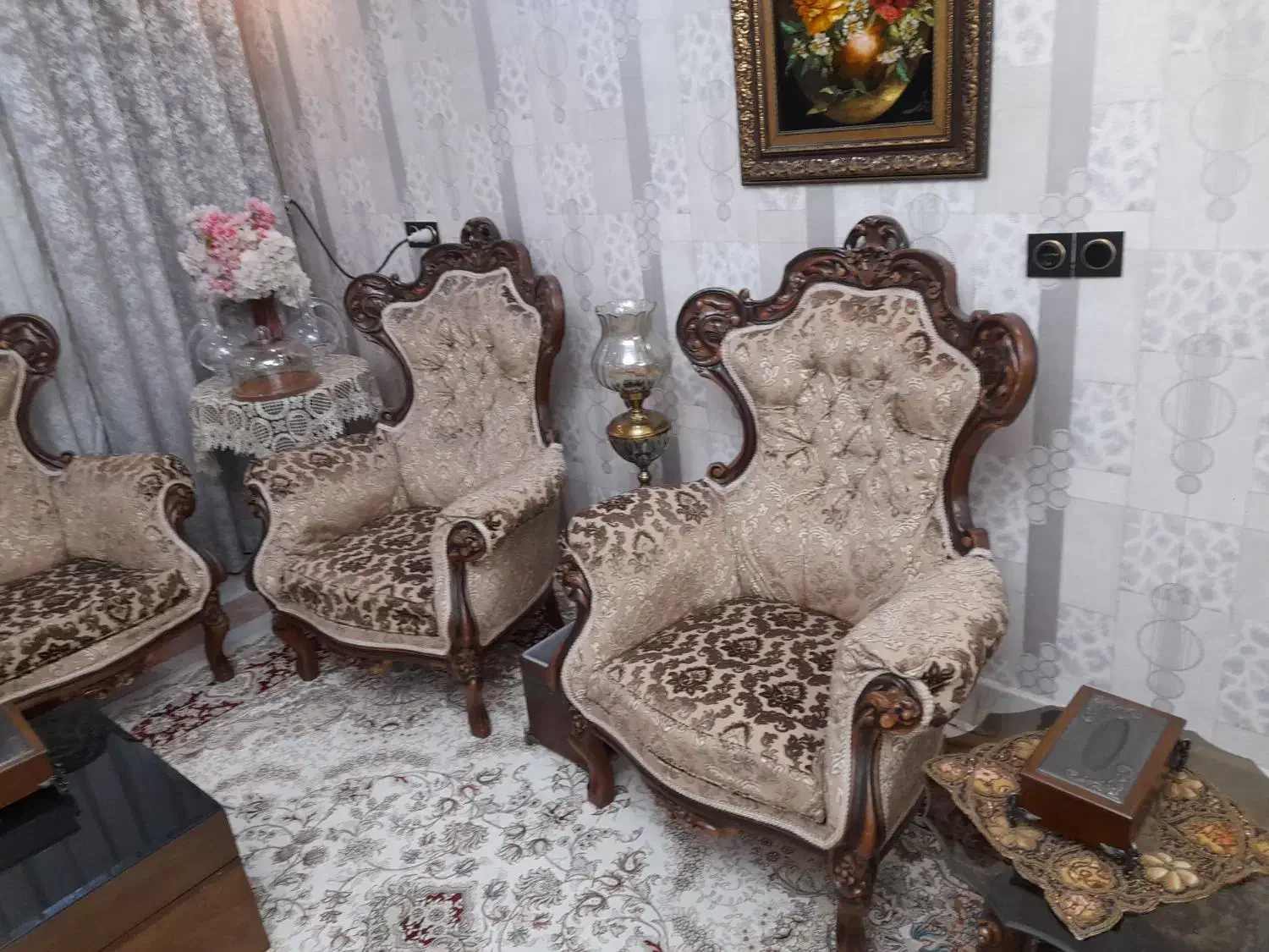 مبل استیل سلطنتی تماما چوب راش|مبلمان خانگی و میز عسلی|رباط‌کریم, رباط‌کریم|دیوار