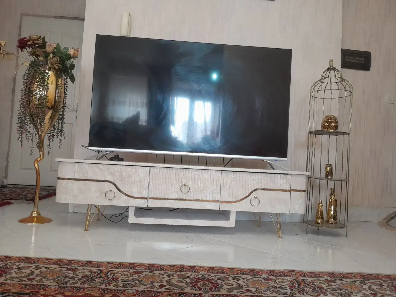 آینه و کنسول چوبی و میز تلویزیون|بوفه، ویترین، کنسول|تبریز, |دیوار