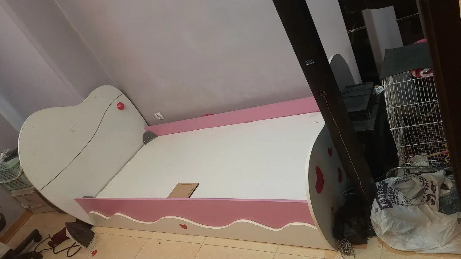 تخت ۲ متری و کتابخانه نوجوان تمام mdf همراه با تشک|تخت و سرویس خواب|کرج, فاز ۴ مهرشهر|دیوار