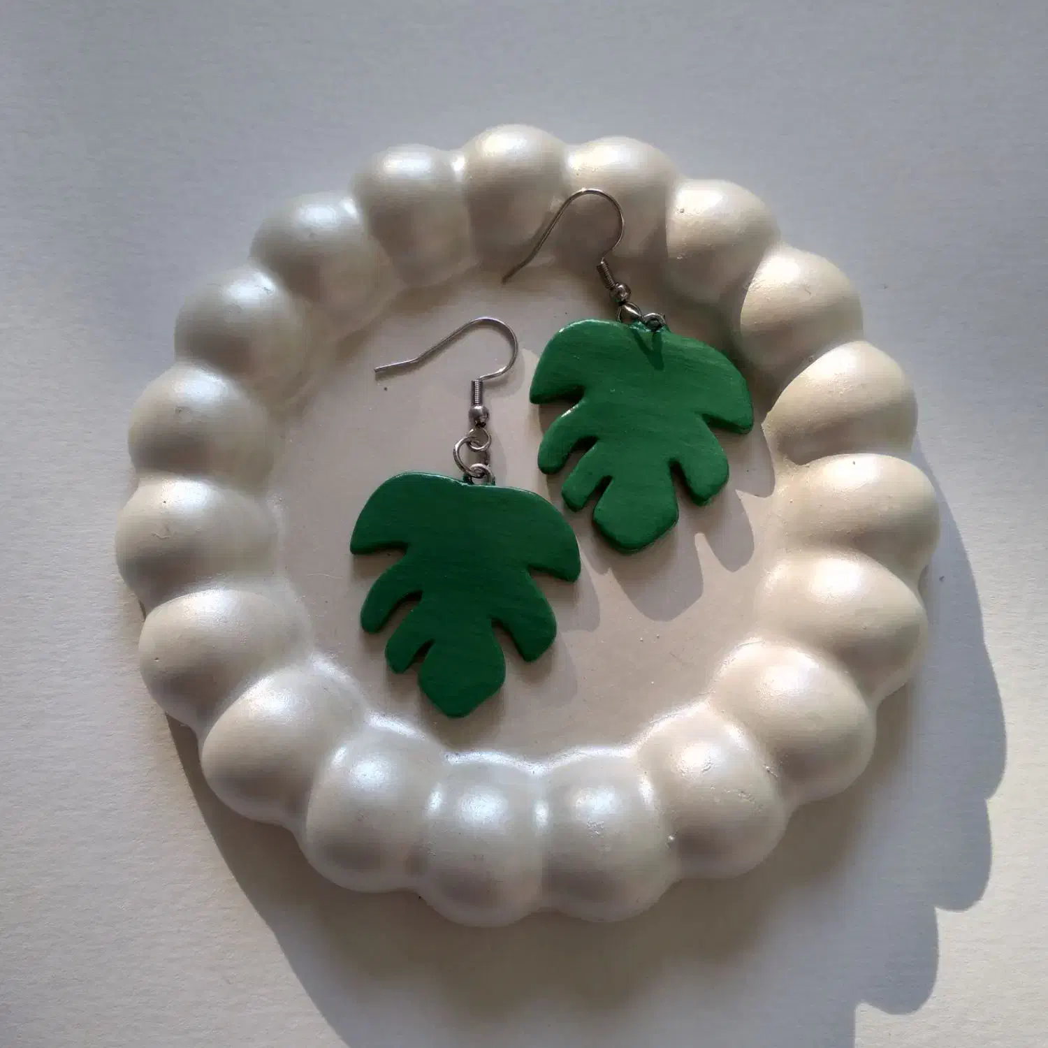 گوشواره طرح برگ سبز|زیورآلات و اکسسوری|لاهیجان, امیرشهید|دیوار