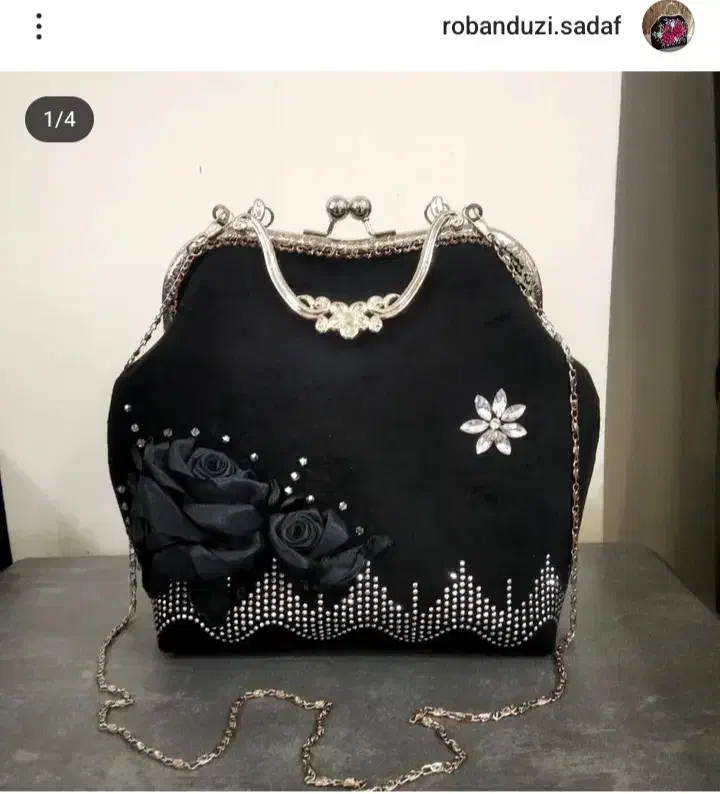 کیف مخمل مجلسی دستدوز|کیف، کفش، کمربند|مشگین شهر, |دیوار