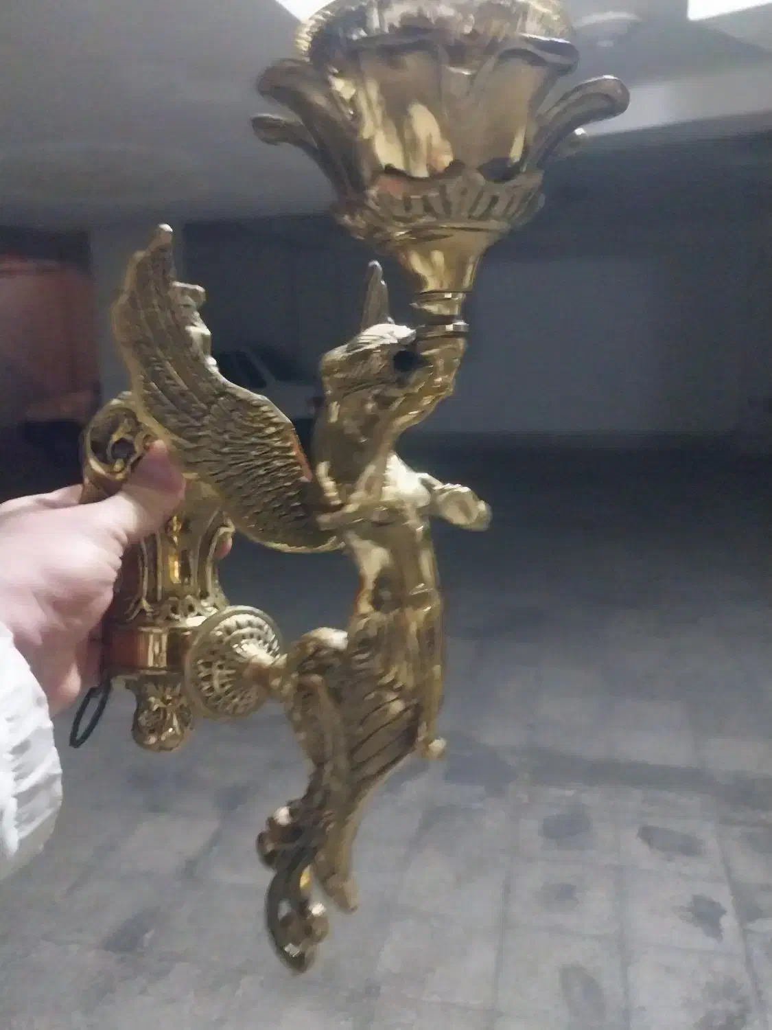 شمعدان دیوار کوب برنز|لوستر و چراغ آویز|پردیس, فاز ۸|دیوار