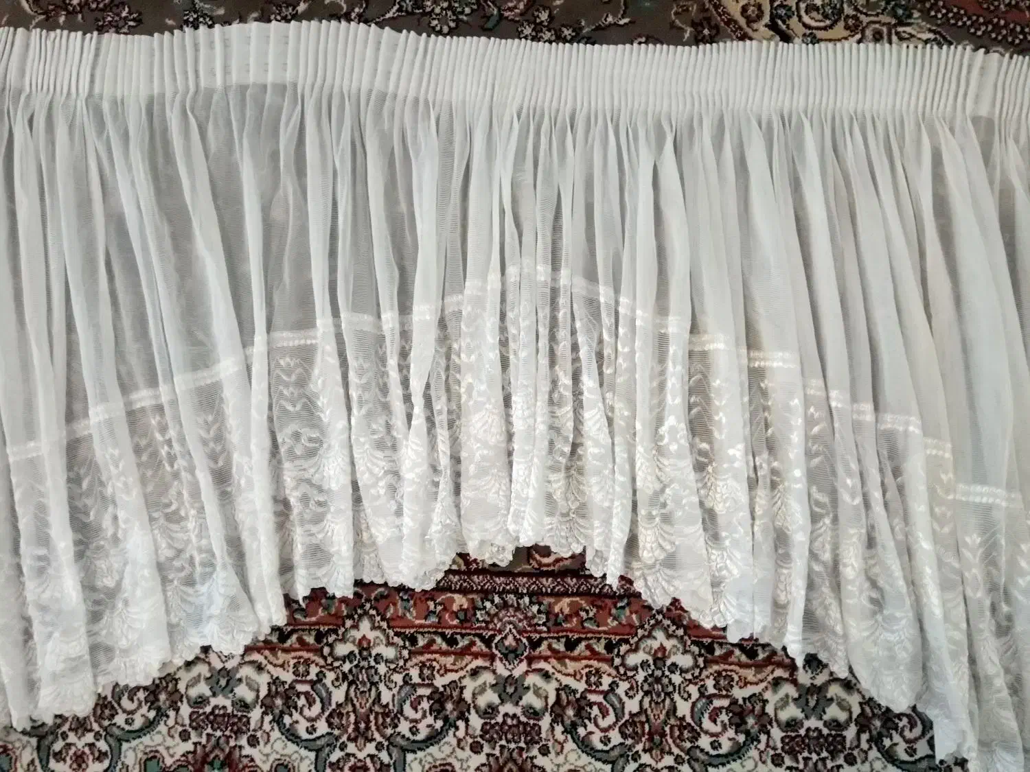 پرده حریر سفید|پرده، رانر، رومیزی|سنندج, |دیوار