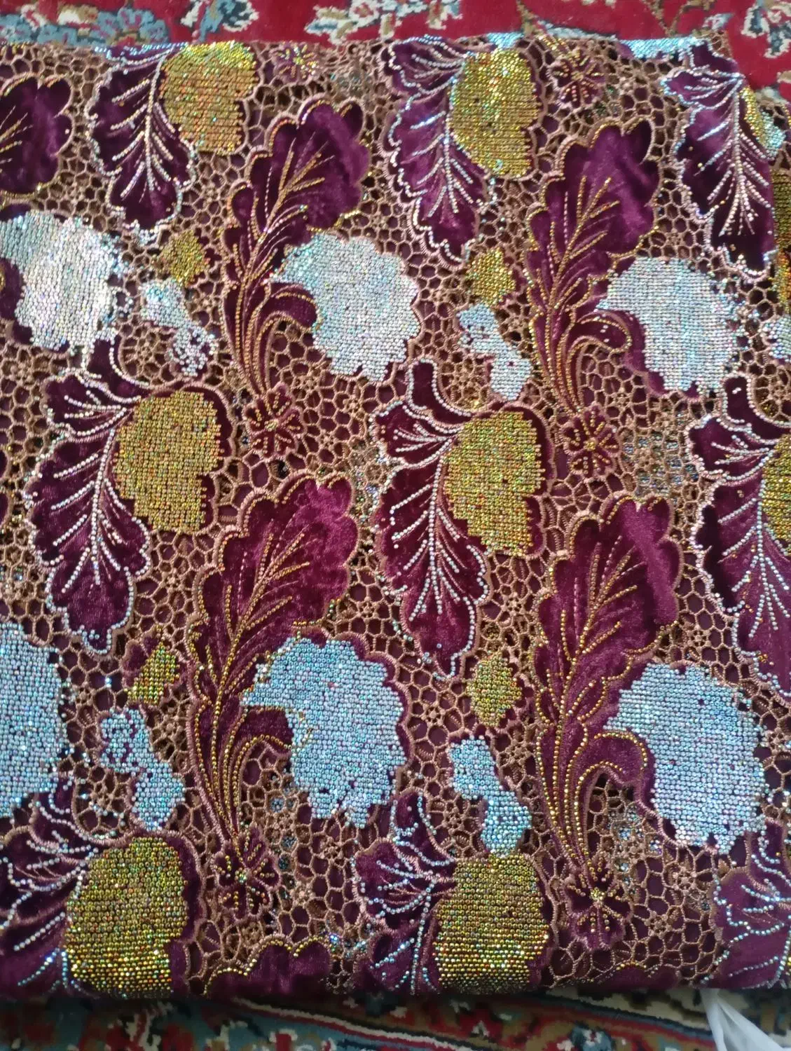 پارچه گیپور گل مخمل|لباس|ایرانشهر, |دیوار