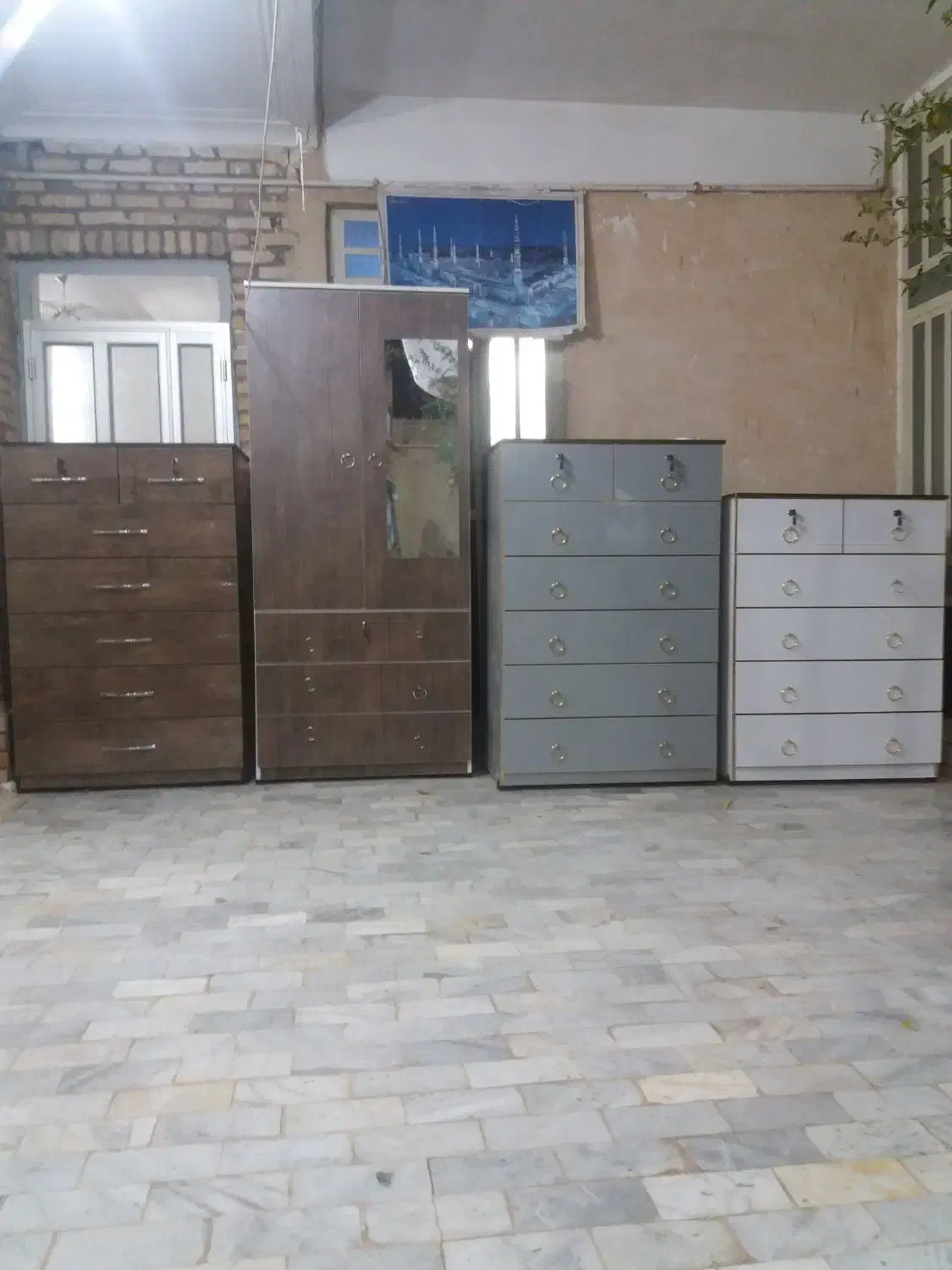 دراور و کمد لباس ام دی اف نو عرض۹۰ عمق۶۰|جاکفشی، کمد، دراور|میبد, |دیوار