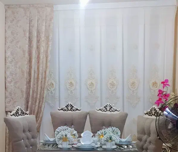 پرده پذیرایی،پشت پرده،دستک،چوب پرده|پرده، رانر، رومیزی|مشهد, حسینآباد|دیوار