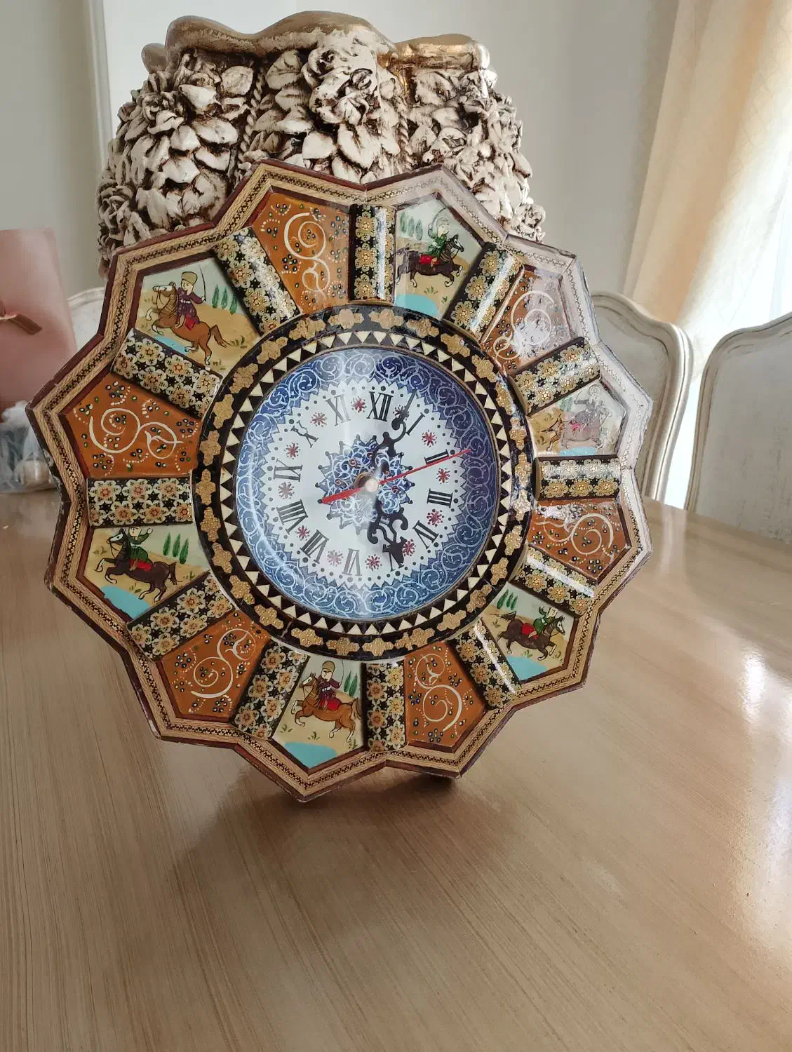 ساعت دیواری خورشیدی طرح خاتم و مینا کاری|ساعت دیواری و تزئینی|پرند, فاز ۵|دیوار