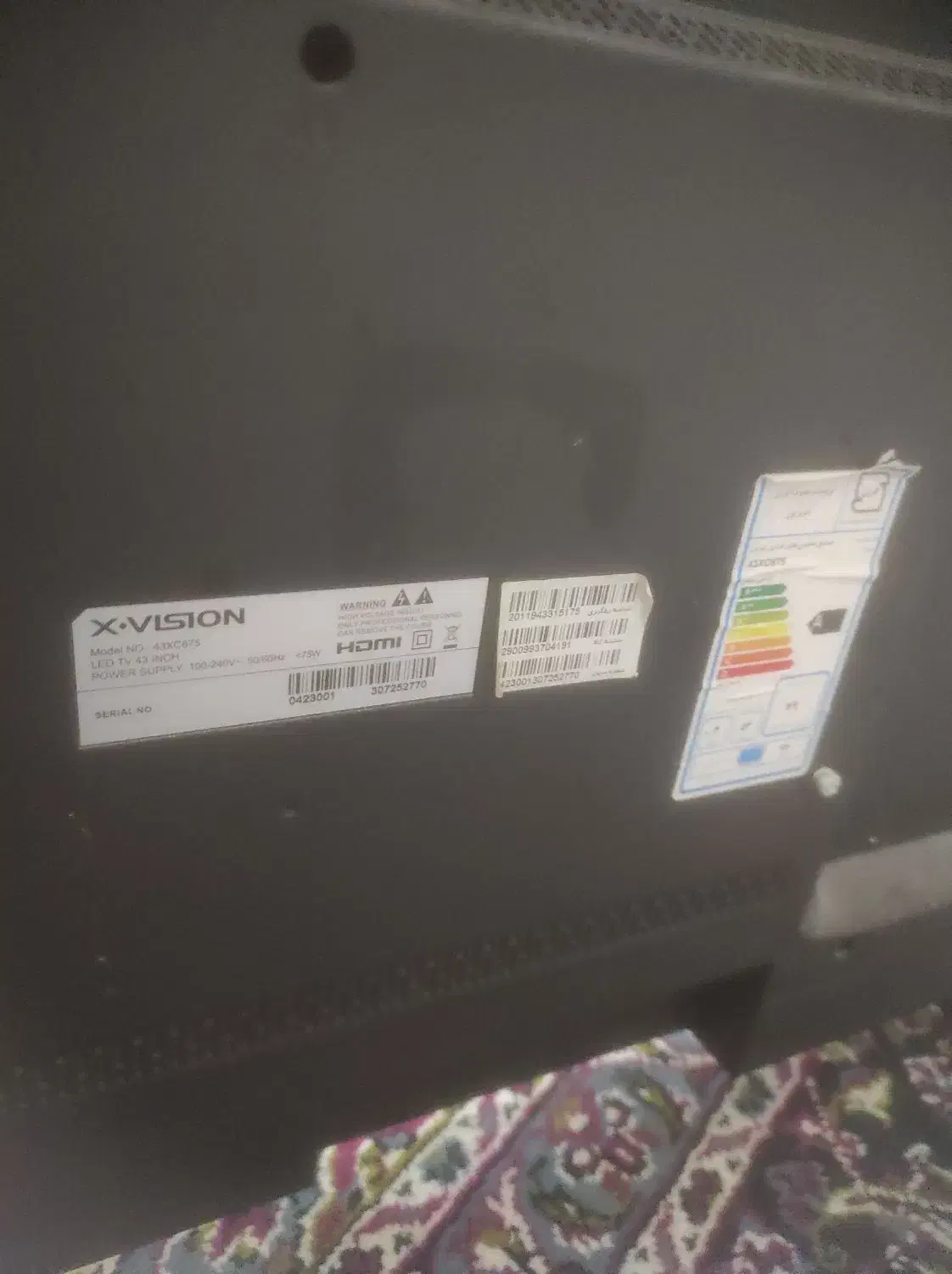 تلویزیون اکس ویژن 43اینچ|تلویزیون و پروژکتور|گالیکش, |دیوار