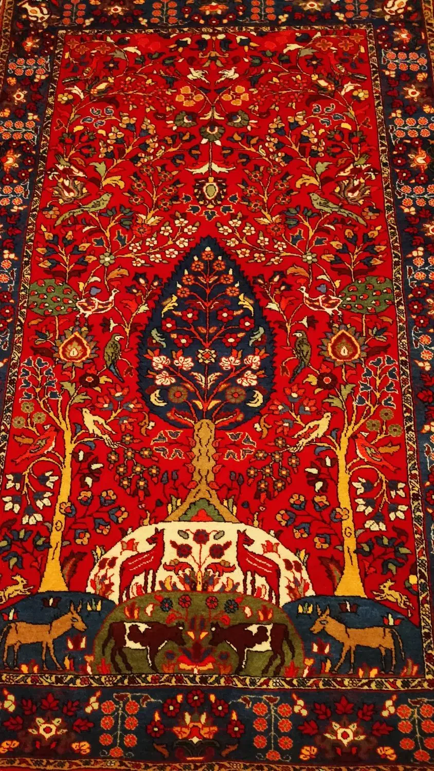 قالی دست بافت منظره طبیعت|فرش|نهاوند, |دیوار