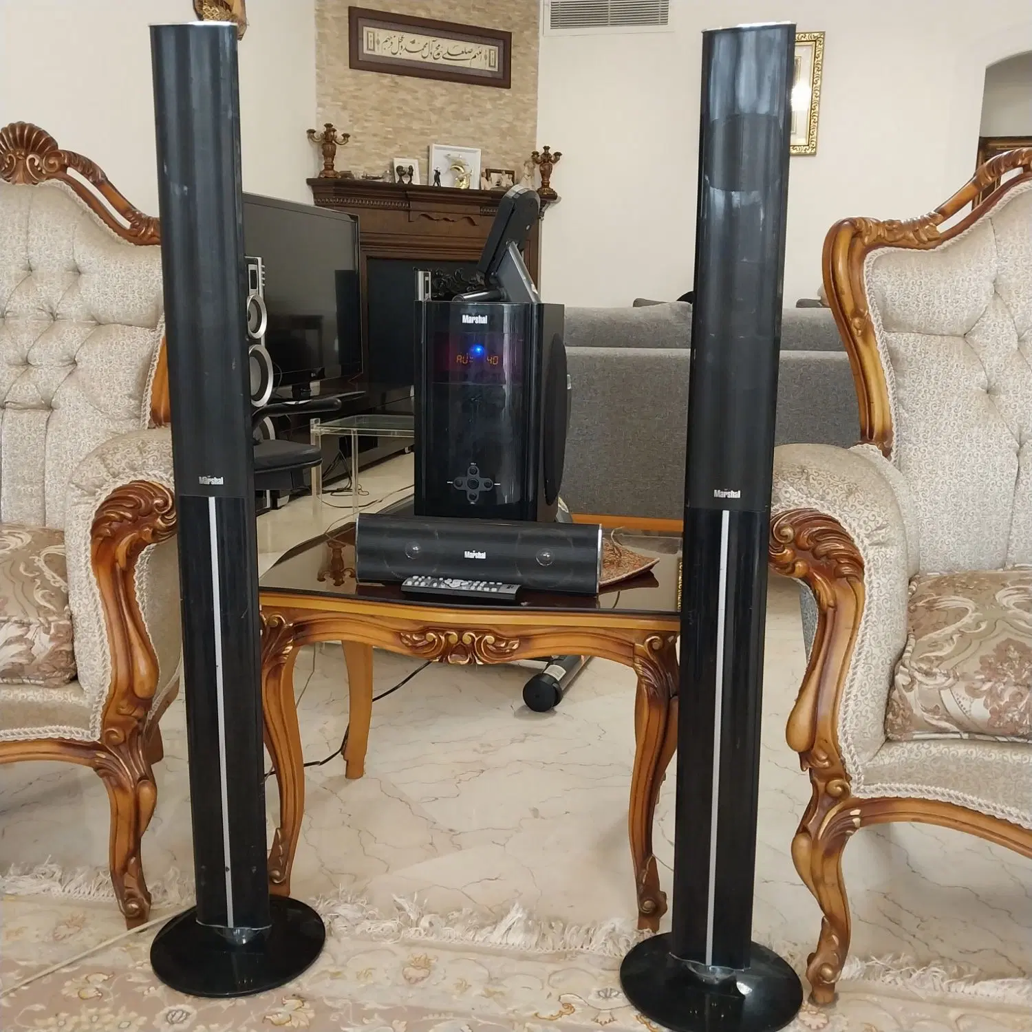 مارشال بلوتوثی ساب سنتر ۲ باند ایستاده کنترل +فیلم|سیستم صوتی خانگی|تهران, گیشا|دیوار