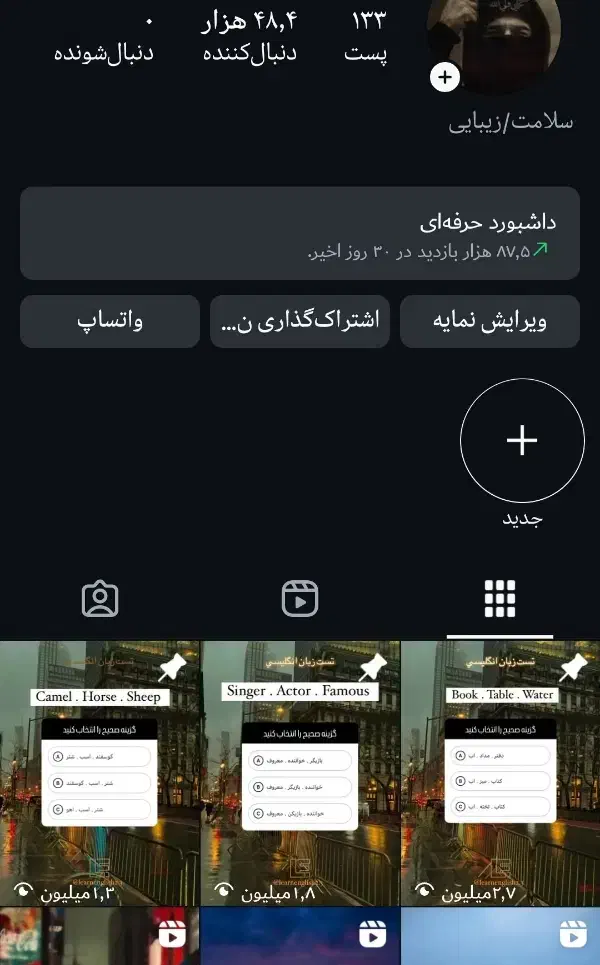 پیج اینستاگرام 48کا زبان انگلیسی|لوازم جانبی موبایل و تبلت|قم, پردیسان|دیوار