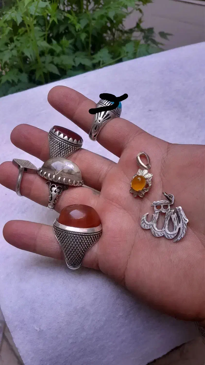 انگشتر نقره مردآنه نگین اصل|جواهرات|قم, چهار مردان|دیوار