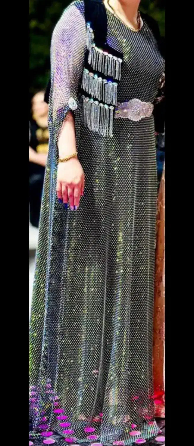 لباس کردی پارچه تور فول نگین|لباس|ایلام, |دیوار