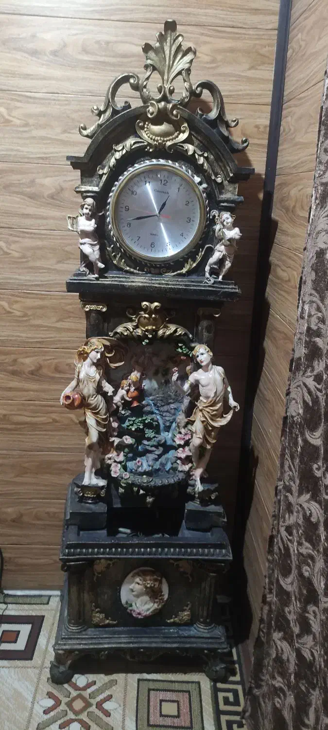 ساعت آبشارنما و مجسمه پلنگ|ساعت دیواری و تزئینی|کرج, کمال‌شهر|دیوار