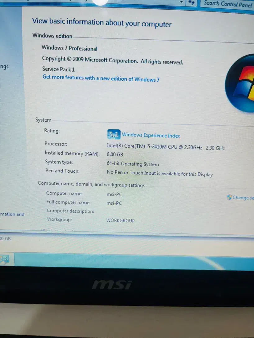 لپتاپ msi cx480|رایانه همراه|بندر ماهشهر, |دیوار