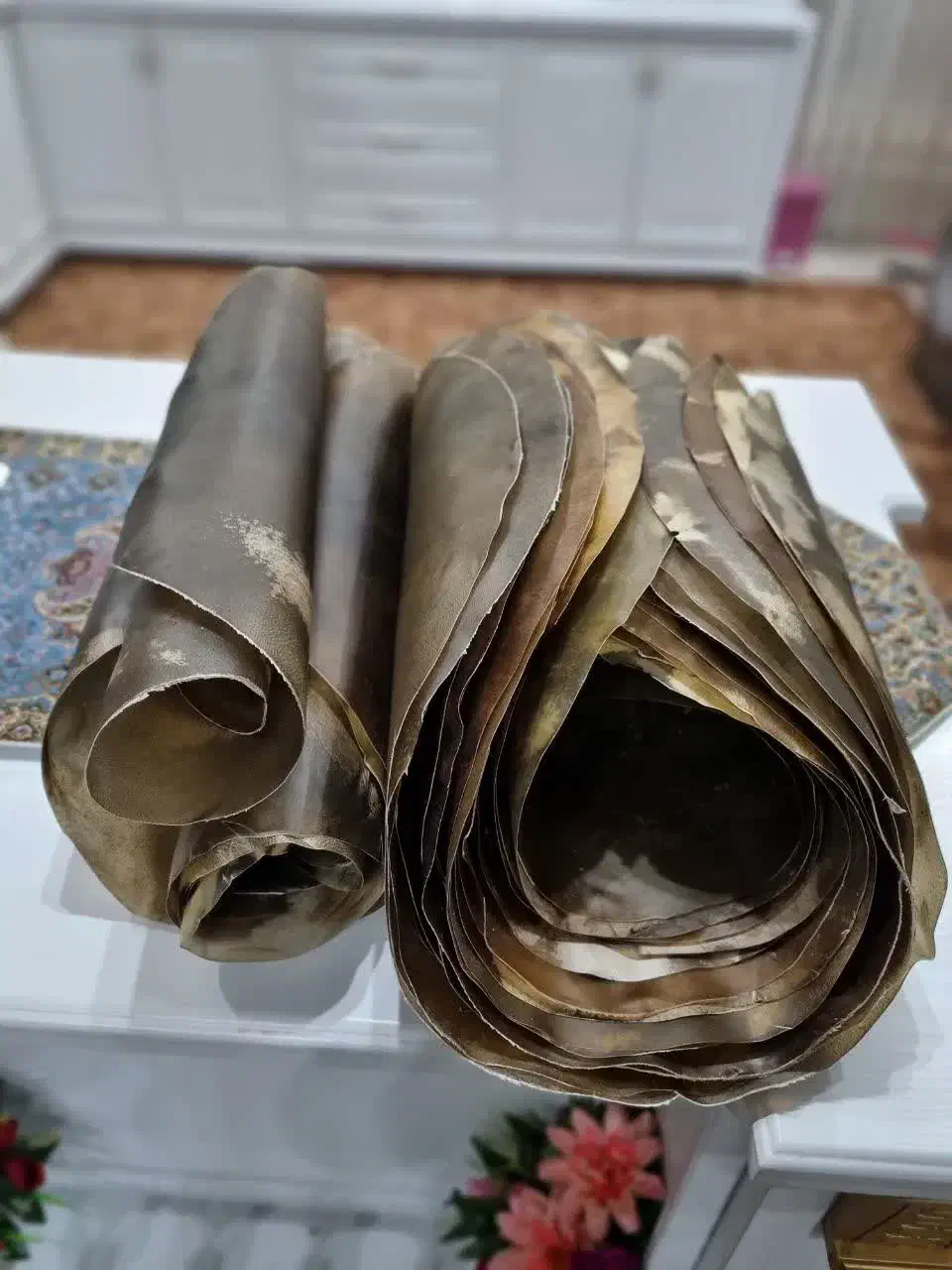 پوست تنبک و تمپو وضرب زورخانه بانگو تومبا|سازهای سنتی|میبد, |دیوار