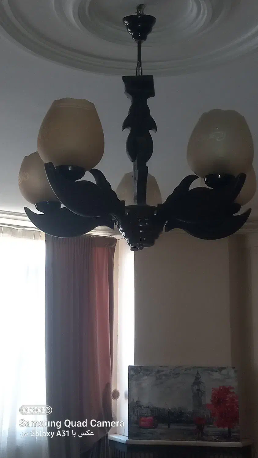 لوستر چوبی|لوستر و چراغ آویز|کرج, شهرک رازی (حصارک)|دیوار