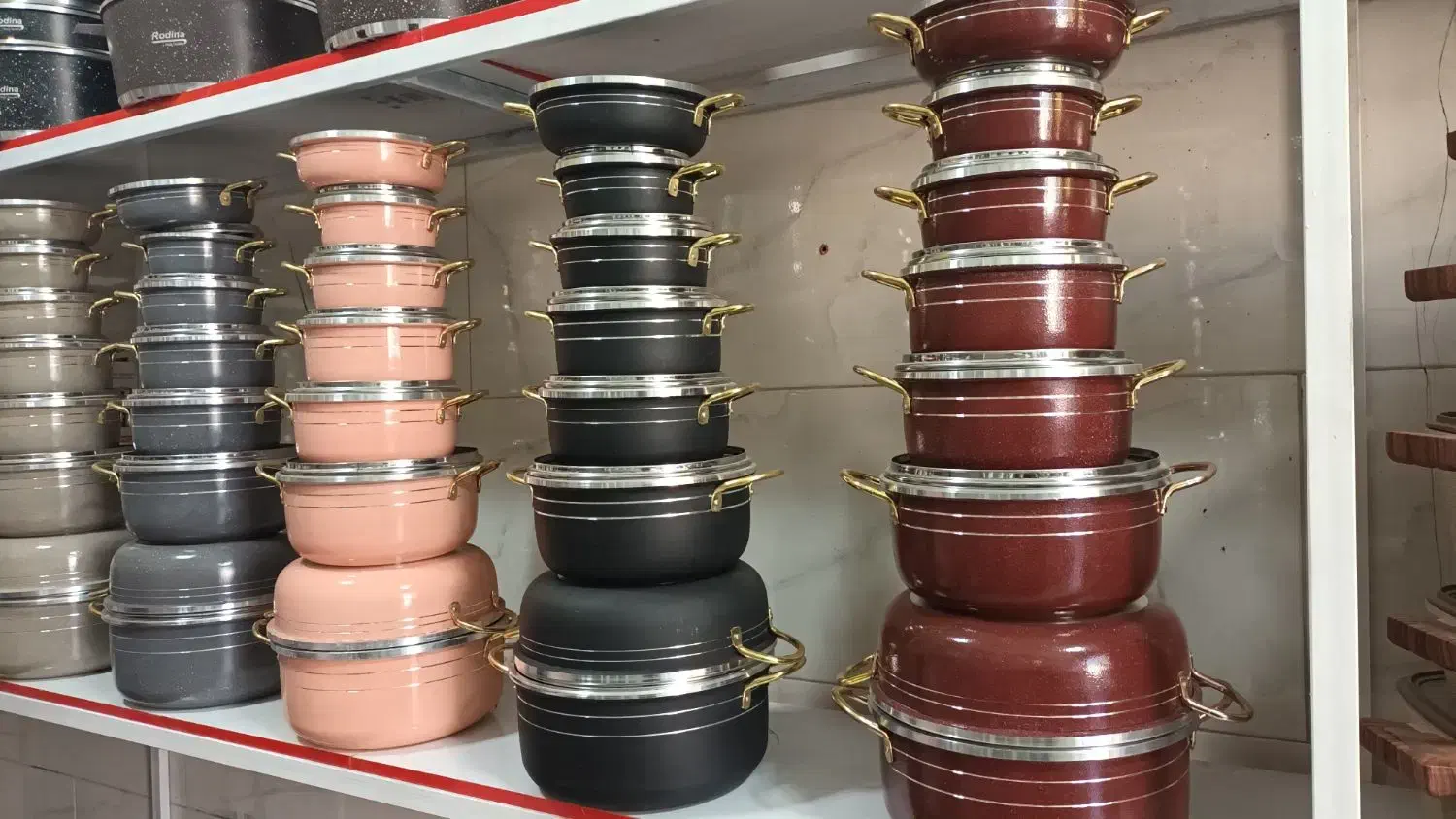 ظروف گرانیتی چهارده پارچه و ۷پارچه مناسب جهیزیه|ظروف پخت‌وپز|سلماس, |دیوار