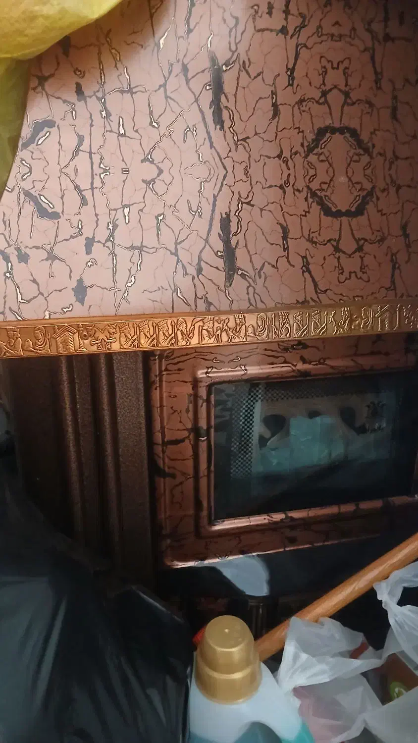 بخاری گازی طرح شومینه|بخاری، هیتر، شومینه|صحنه, |دیوار