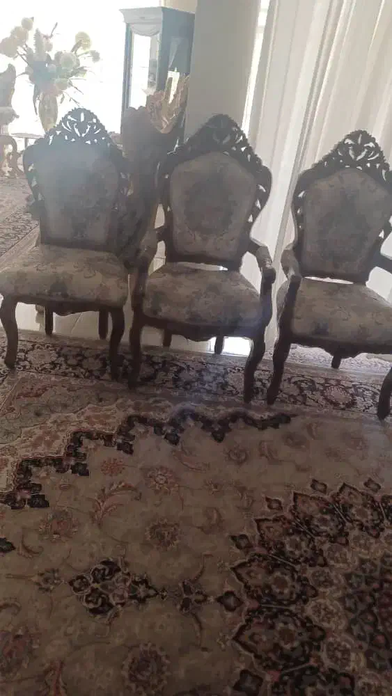 مبل ۹نفره چوب گردو و پارچه شیک|مبلمان خانگی و میز عسلی|کازرون, |دیوار