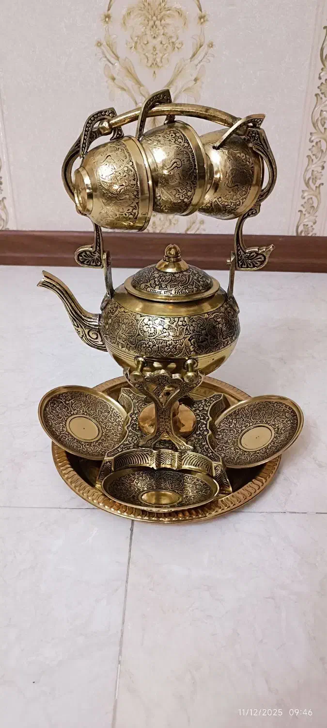 سرویس چای خوری برنزی|صنایع دستی و سایر لوازم تزئینی|تهران, خاک سفید|دیوار